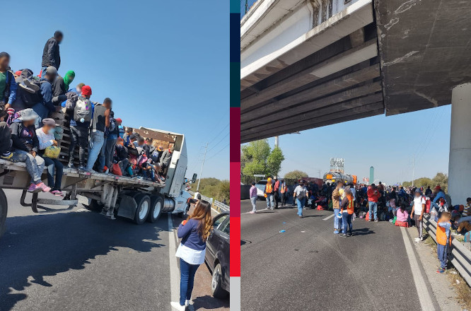 VIDEO Colapsa autopista M xico Puebla por caravana migrante hay