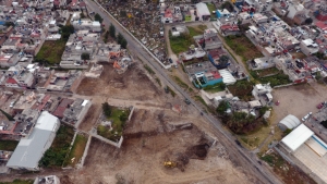 Imagen aérea de la zona cero de San Pablo Xochimehuacan.