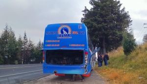 Quedó varado por una falla mecánica a la altura de Tetla