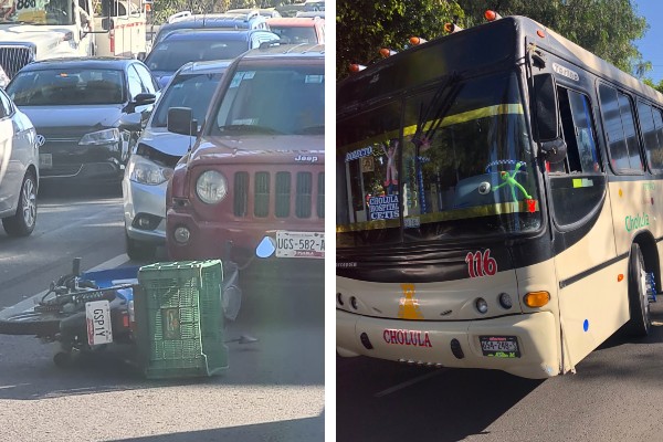 Motociclista atropellado Recta a Cholula