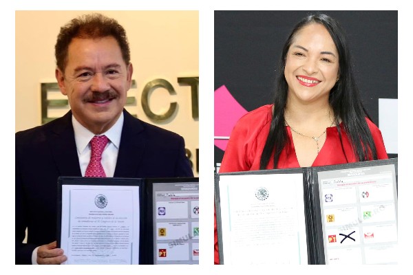 Ignacio Mier y Liz Sánchez reciben constancia de mayoría como senadores electos