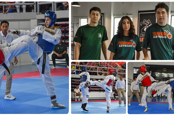 Tercia de medallas para los Aztecas UDLAP de taekwondo