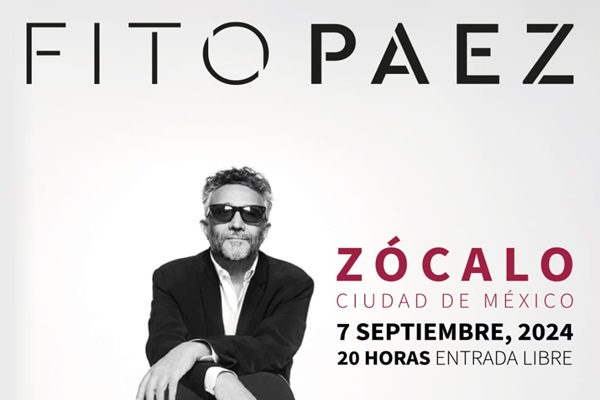 Fito Páez dará concierto gratis en el Zócalo de la CDMX el 7 de septiembre