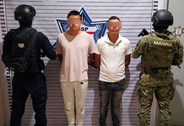 Detienen SSP Puebla y SEMAR a tres hombres relacionados con robos a Oxxo