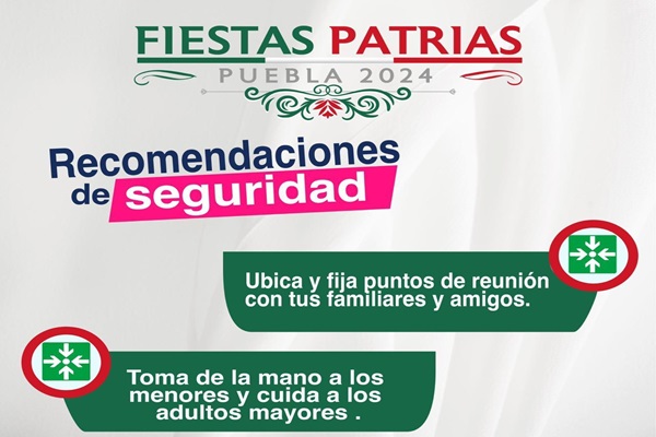 Ayuntamiento de Puebla emite medidas de prevención para celebraciones de Fiestas Patrias