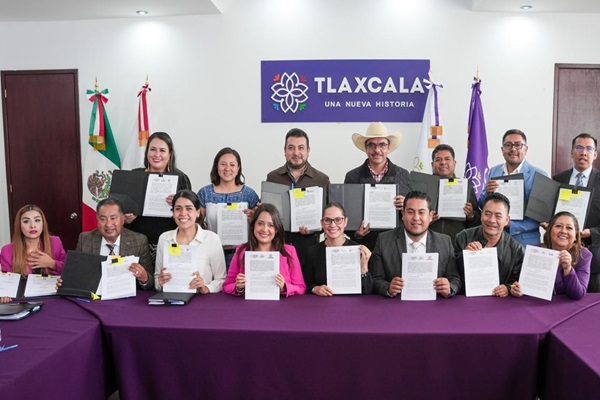 Comité Consultivo y Secretaría de Bienestar firman convenio de coordinación con municipios de Tlaxcala