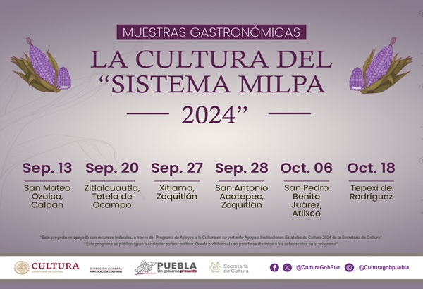 Gobierno de Puebla presentará La Cultura del Sistema Milpa 2024