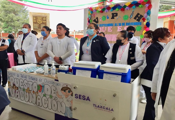 Inicia Sector Salud Tlaxcala vacunación contra VPH en escuelas públicas y privadas