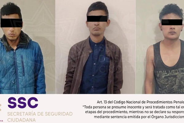 SSC Tlaxcala detiene a tres hombres por robo a casa habitación en Zacatelco