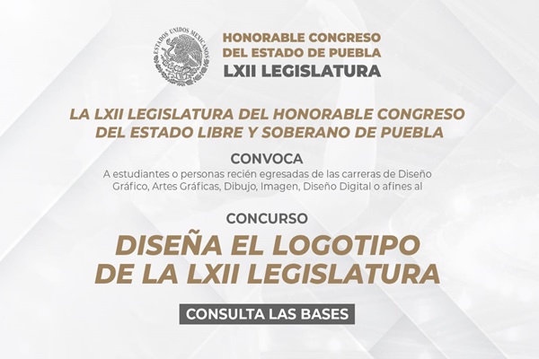 Emite Congreso de Puebla convocatoria para diseñar logotipo de la LXII Legislatura