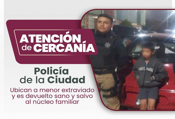 SSC Puebla localiza a menor extraviado y lo reintegran sano y salvo a su familia