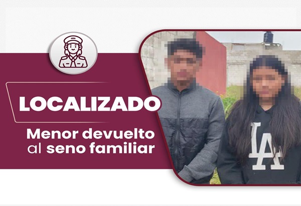 Localizan a menor gracias a la célula de Búsqueda de Personas de la SSC de Puebla