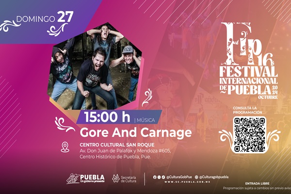 No te pierdas el último concierto de “Gore and Carnage” en Puebla, el 27 de octubre