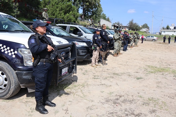 Implementa SSC Tlaxcala mando coordinado en San Lucas Tecopilco