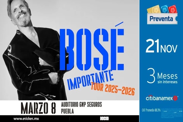 Miguel Bosé regresará a Puebla en el 2025; aquí te contamos cuándo y el precio de los boletos