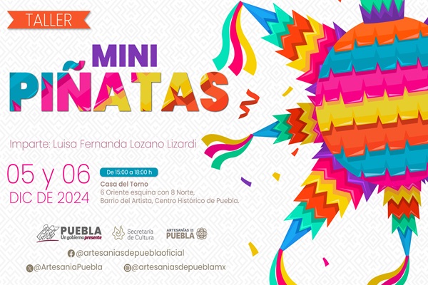 No te pierdas este taller de mini piñatas navideñas, el 5 y 6 de diciembre