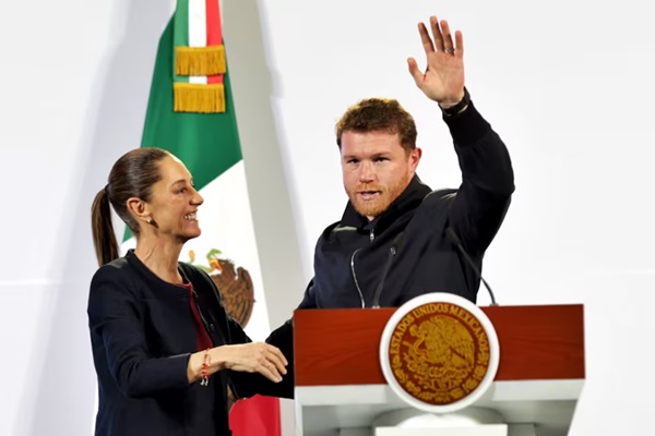 Presidenta Claudia Sheinbaum anuncia clase de box más grande del mundo; “Canelo” Álvarez difundirá este evento deportivo