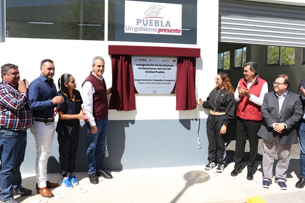 Sergio Salomón inaugura nueva unidad del ICATEP en la colonia Agua Santa