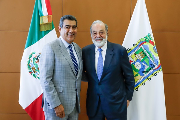 Sergio Salomón se reúne con Carlos Slim; platicaron de revitalización de centros históricos