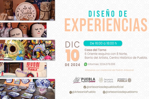 Aprovecha la capacitación artesanal "Diseño de experiencias", el 10 de diciembre