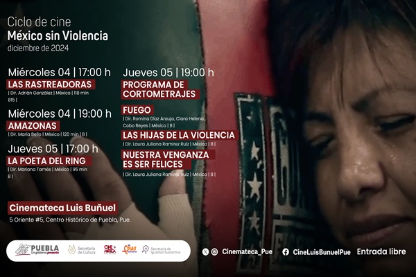 Cinemateca Luis Buñuel presenta el ciclo “México sin Violencia”, el 4 y 5 de diciembre