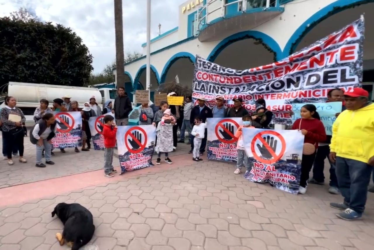 Pobladores de Tepanco de López se manifiestan por creación de relleno Intermunicipal 