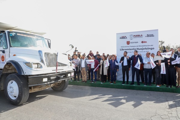 Armenta arranca obras de rehabilitación del Libramiento de Huejotzingo, carretera federal México-Puebla y acceso al Aeropuerto